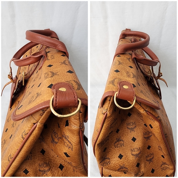 Auth MCM Cognac Visetos Men's Travel Bag - Picture 11 of 12